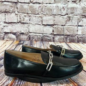 Journee Collection Women's Chain Link Solid Black Slip On Flats Dress Shoes 9